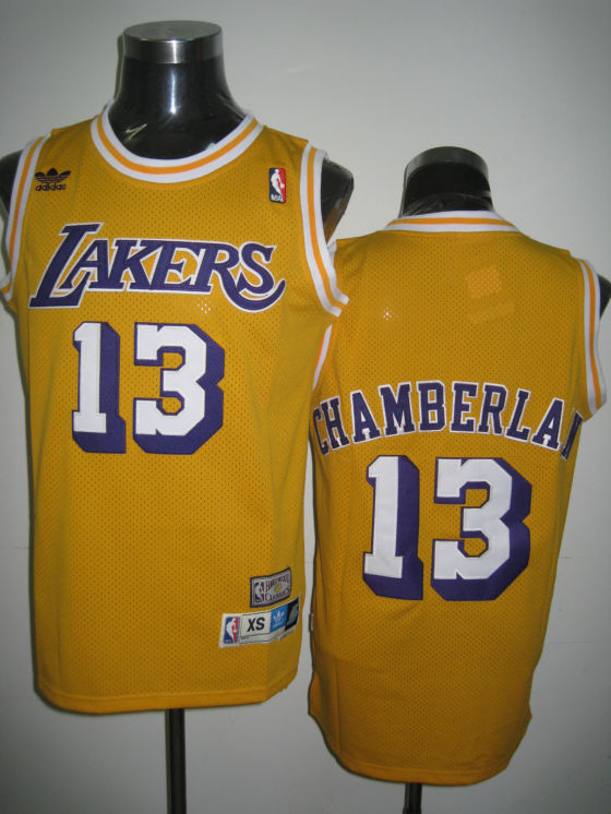  NBA Los Angeles Lakers 13 Wilt Chamberlain Swingman Yellow Throwback Jersey